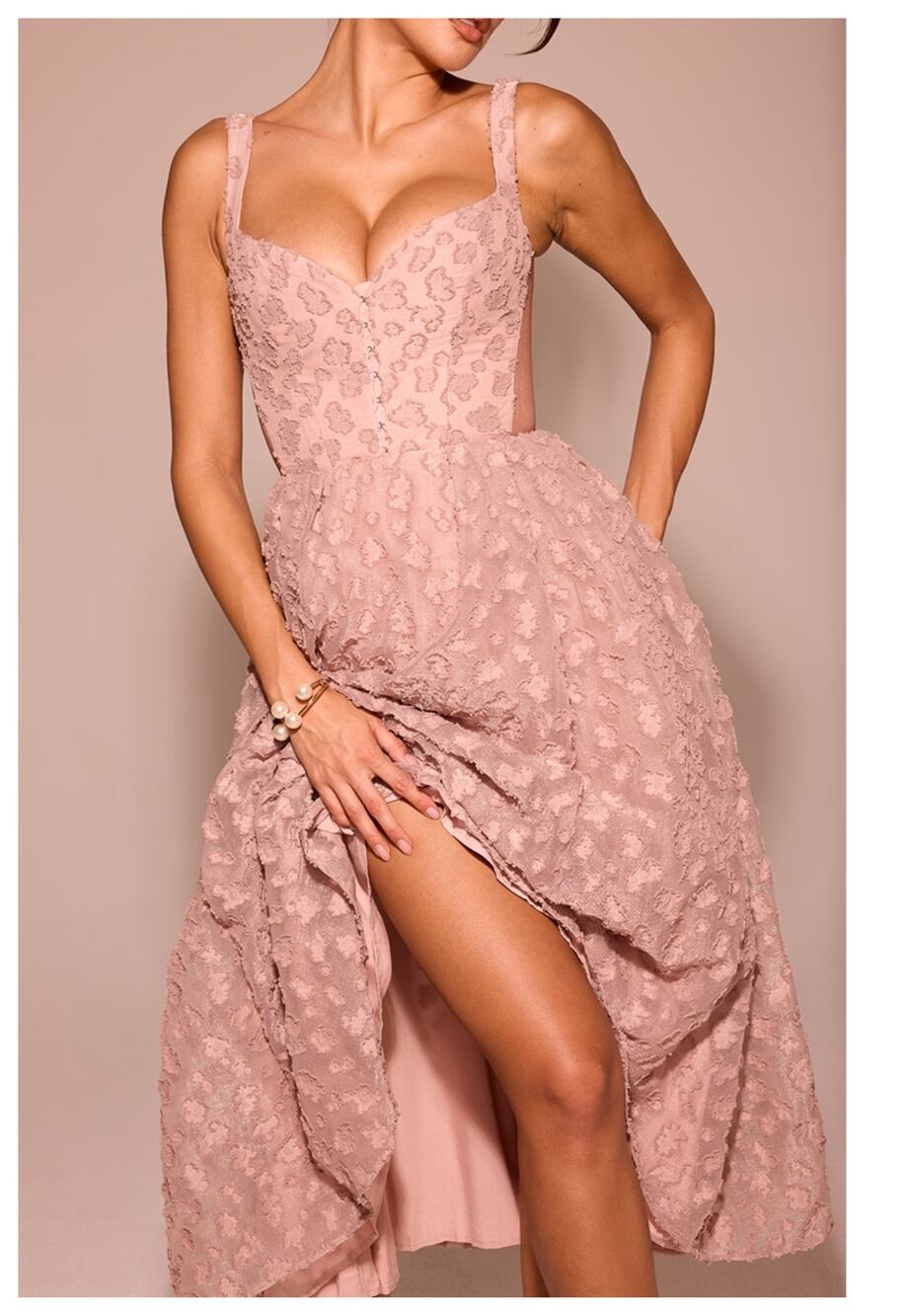 NWT HOUSE OF CB Lovely Floral Jacquard Midi Dress Size XS